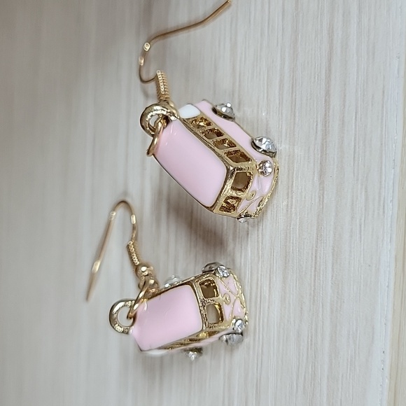VW Micro Bus Drop Earrings - Picture 3 of 6